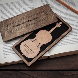 Cello Bookmark Oak / Personalized Cello Gift