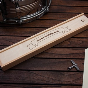 Personalisierte Drumsticks in hölzerner Geschenkbox gravierte Drumsticks Drummer Gift Bild 6