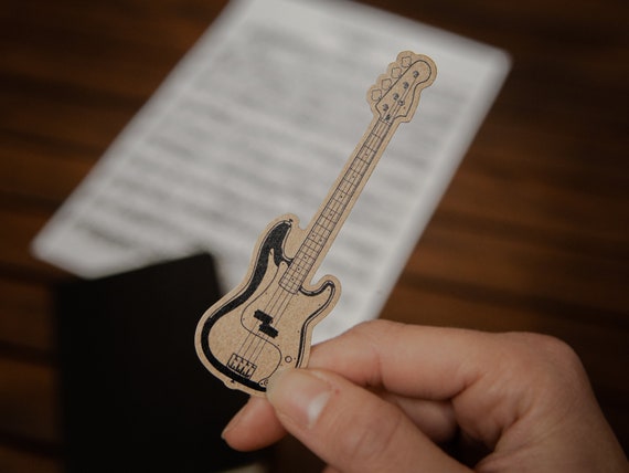 Bass Guitar Sticker - 100% Recycled Paper - Music Gift
