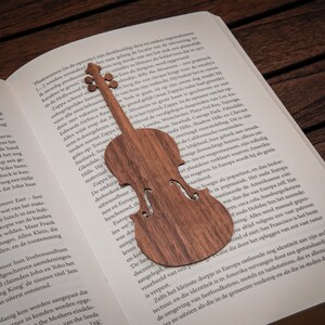 Violin Bookmark Walnut / Personalized Violin Gift image 3