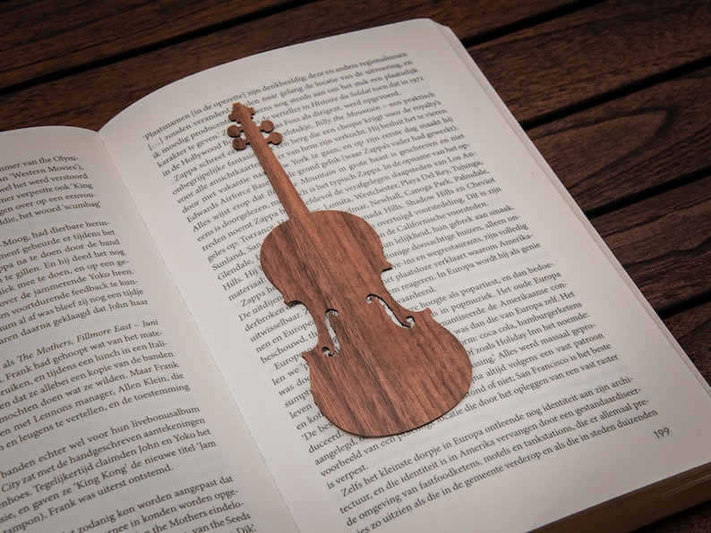 Violin Bookmark Walnut / Personalized Violin Gift image 3