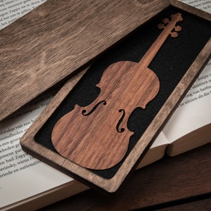 Violin Bookmark Walnut / Personalized Violin Gift image 4