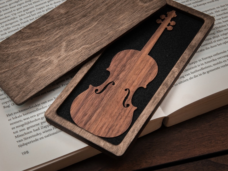 Violin Bookmark Walnut / Personalized Violin Gift image 4