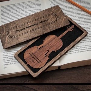 Cello Bookmark Walnut / Personalized Cello Gift