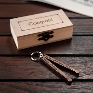 Personalized Drumstick Keychain Walnut /  Personalized Drum Keychain / Music gift
