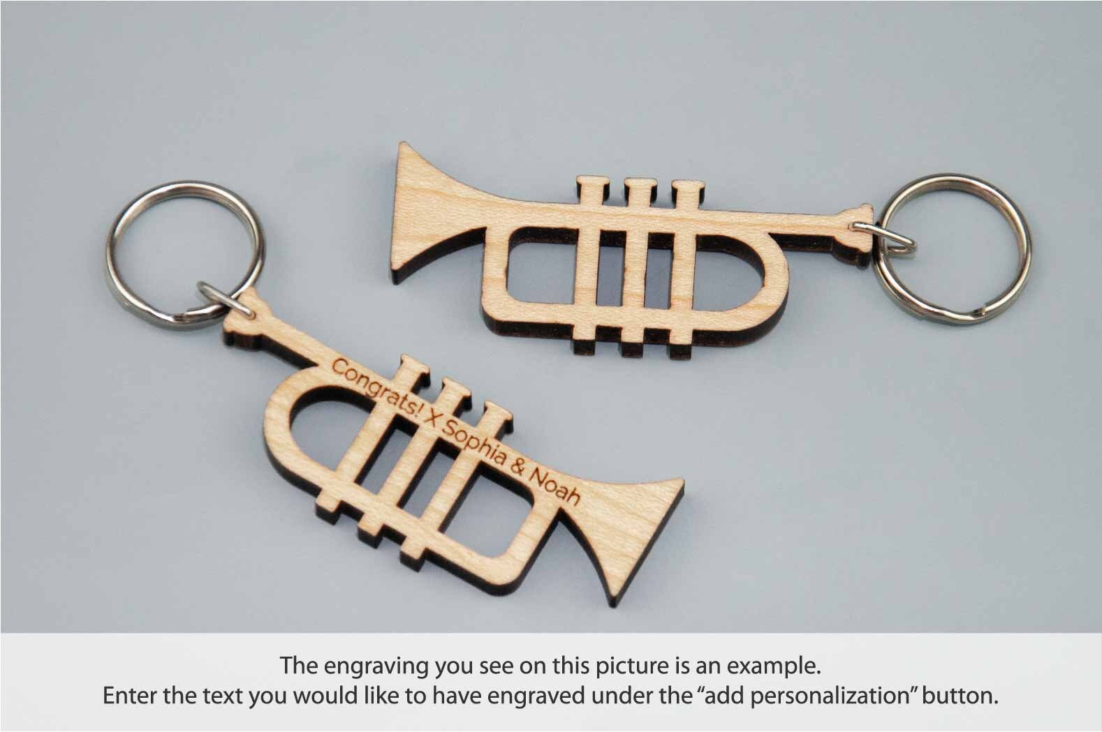 Personalized Trumpet Keychain Maple / Personalized Music gift Etsy