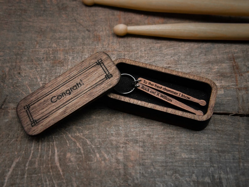 Personalized Drumstick Keychain Walnut / Personalized Drum Etsy