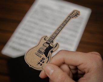 Electric Guitar Sticker - 100% Recycled Paper - Music Gift