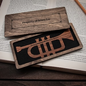 Trumpet Bookmark Walnut / Personalized Trumpet Gift
