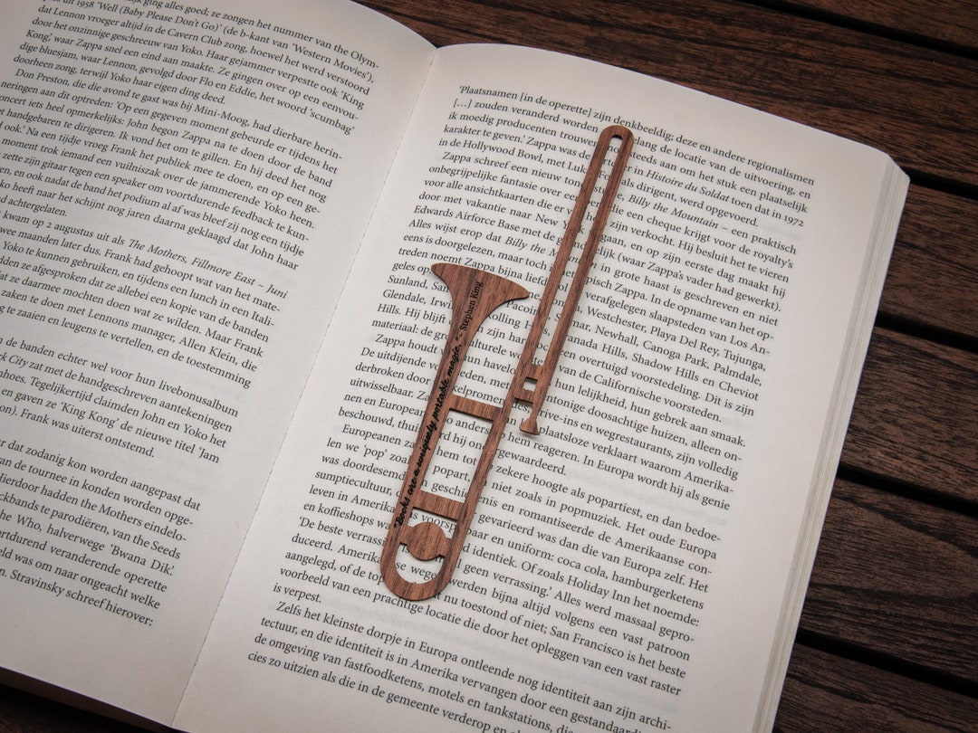 Trombone Bookmark Walnut / Personalized Trombone Gift Etsy
