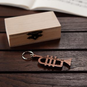 Personalized Trumpet Keychain Walnut / Personal Music Gift - Etsy
