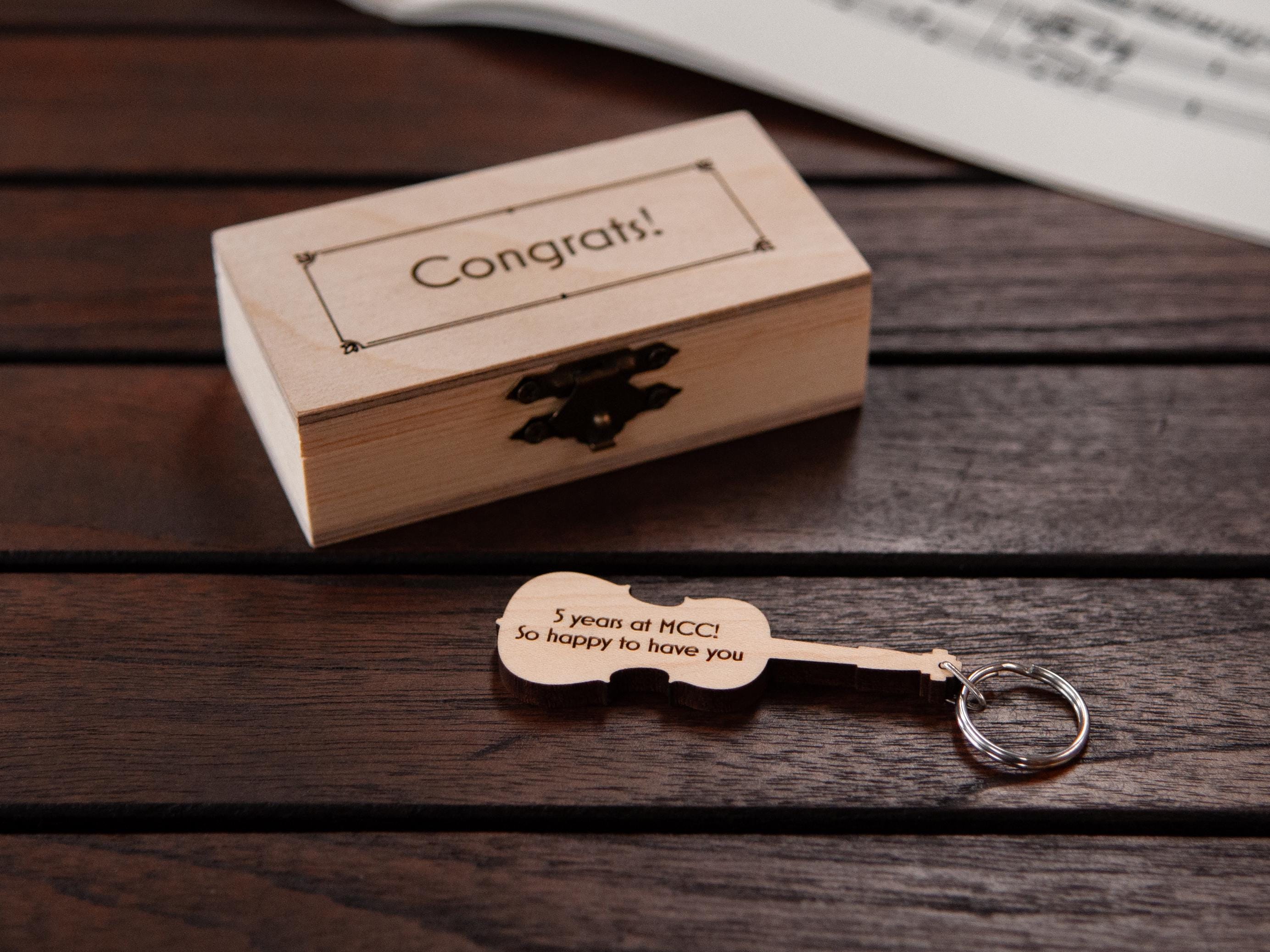 Personalized Cello Keychain Maple / Personalized Music Gift / Cello gift