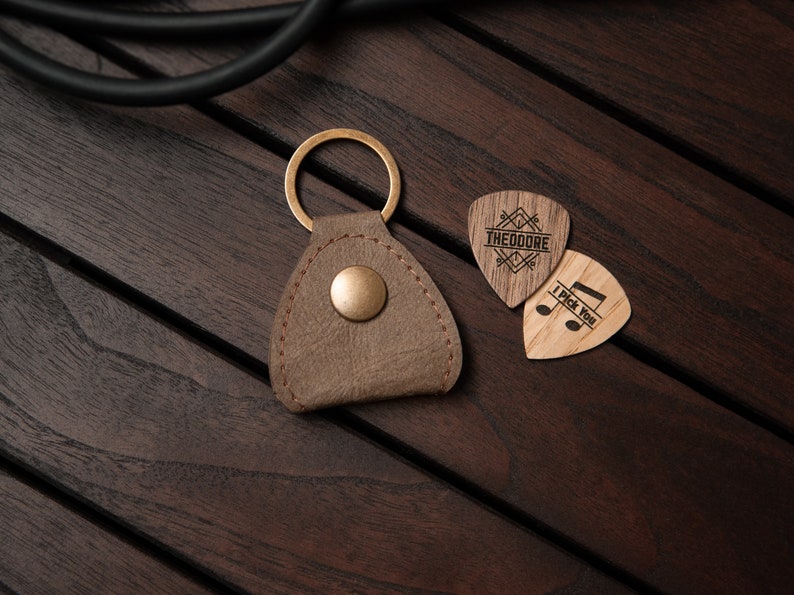 Engraved Wooden Guitar Picks Personalized Picks Guitar Gift image 2