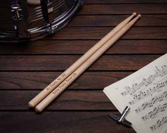 Baquetas personalizadas - Baquetas grabadas - Baquetas de arce 5A - Regalo para bateristas