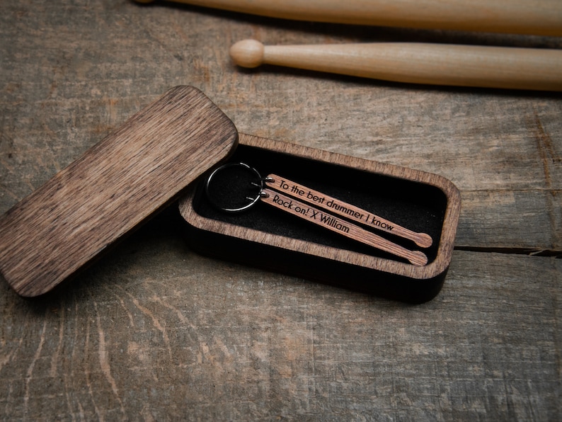 Personalized Drumstick Keychain Walnut / Personalized Drum Etsy