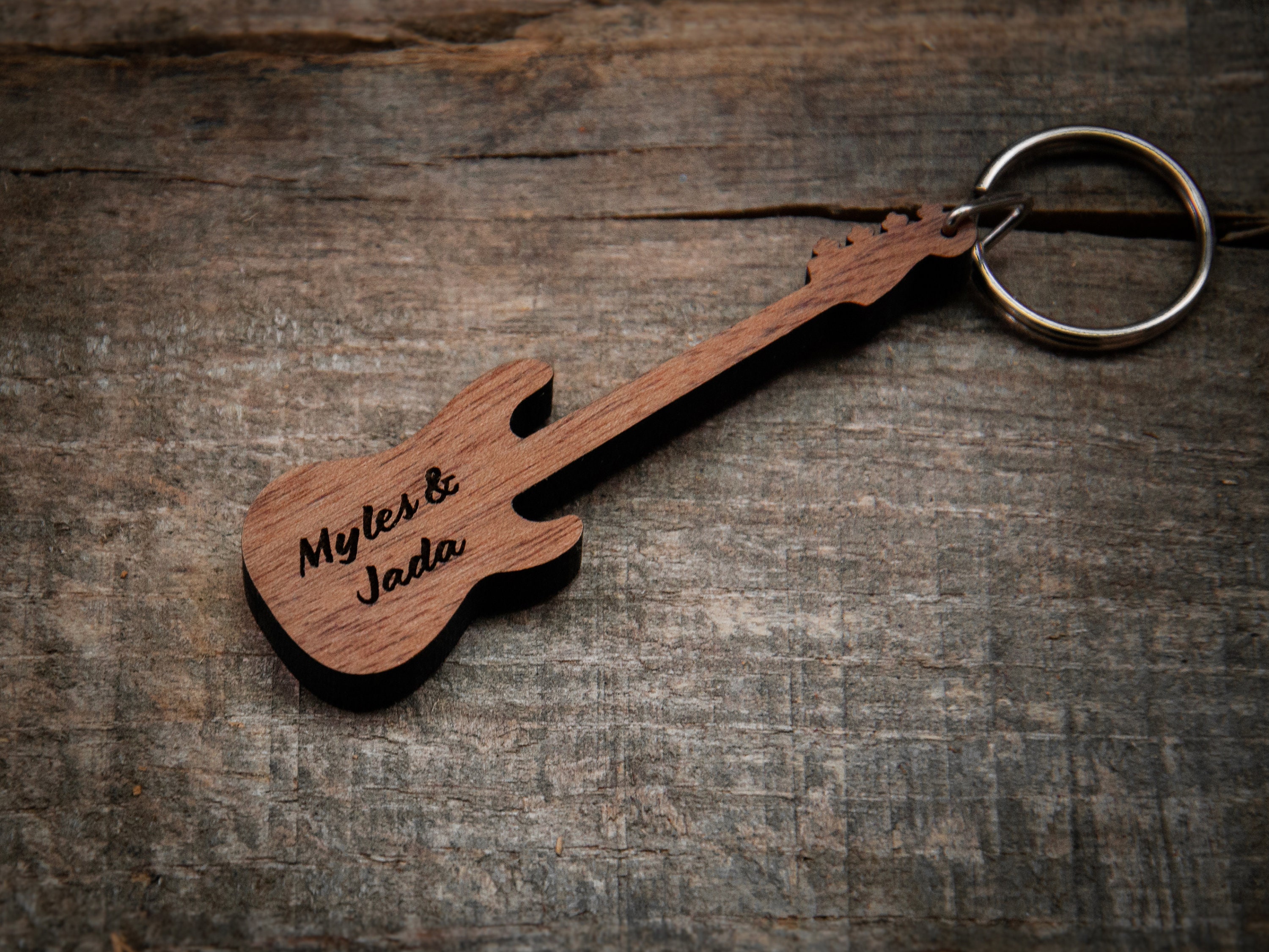 Personalized Bass Guitar Keychain Walnut / Personalized Music Etsy