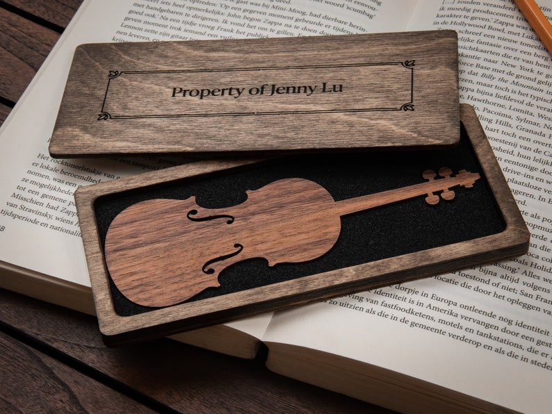 Violin Bookmark Walnut / Personalized Violin Gift image 5