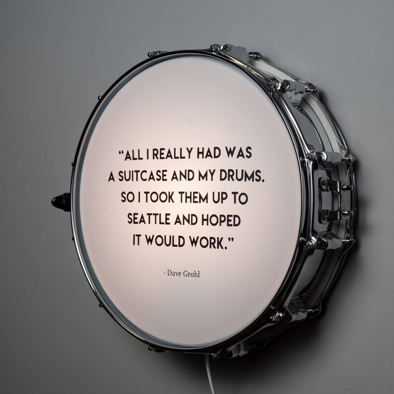 Snare Drum Wall Light With Dave Grohl Quote Etsy