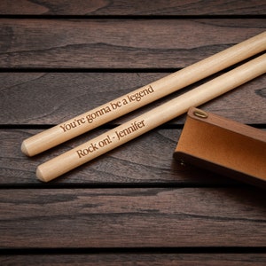 Engraved Drumsticks with Wooden Holder Personalized gift Drummer gift image 7