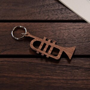 Personalized Trumpet Keychain Walnut / Personal Music Gift - Etsy