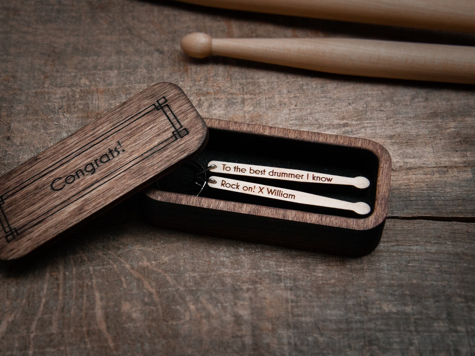 Personalized Drumstick Keychain Maple / Personalized Drum Gift Etsy