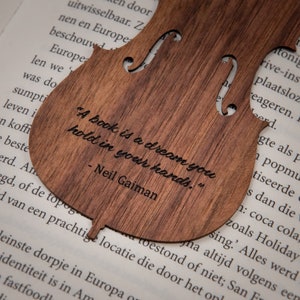 Cello Lesezeichen Walnuss / Personalisiertes Cello Geschenk Bild 6