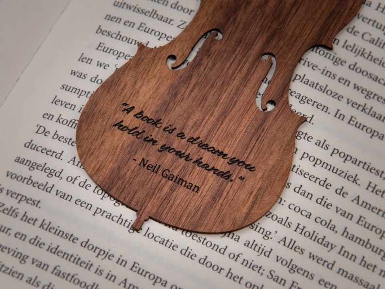 Cello Lesezeichen Walnuss / Personalisiertes Cello Geschenk Bild 6