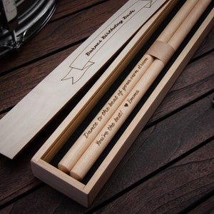 Personalized Drumsticks In Wooden Giftbox Engraved Drumsticks Drummer Gift image 4