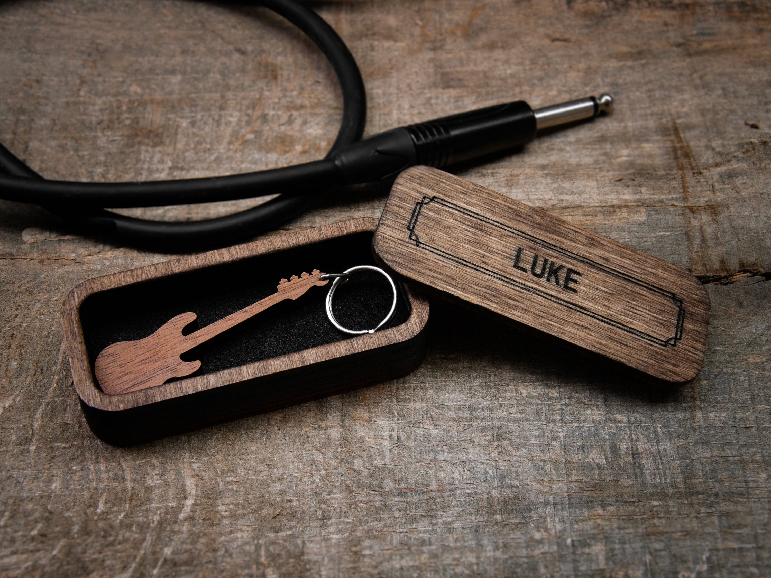 Personalized Bass Guitar Keychain Walnut / Personalized Music Etsy
