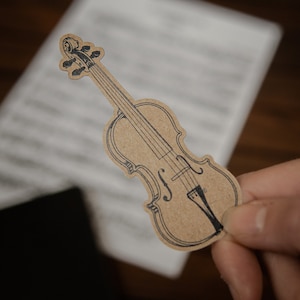 Adesivo per violino - Carta riciclata al 100% - Regalo musicale