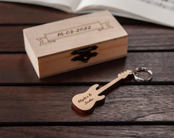 Llavero de bajo personalizado de arce / Regalo musical personalizado / Regalo musical