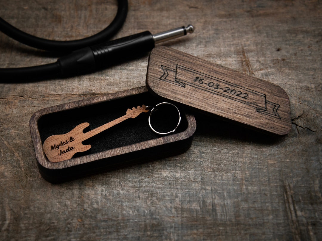 Personalized Bass Guitar Keychain Walnut / Personalized Music Gift / Music Gift Etsy