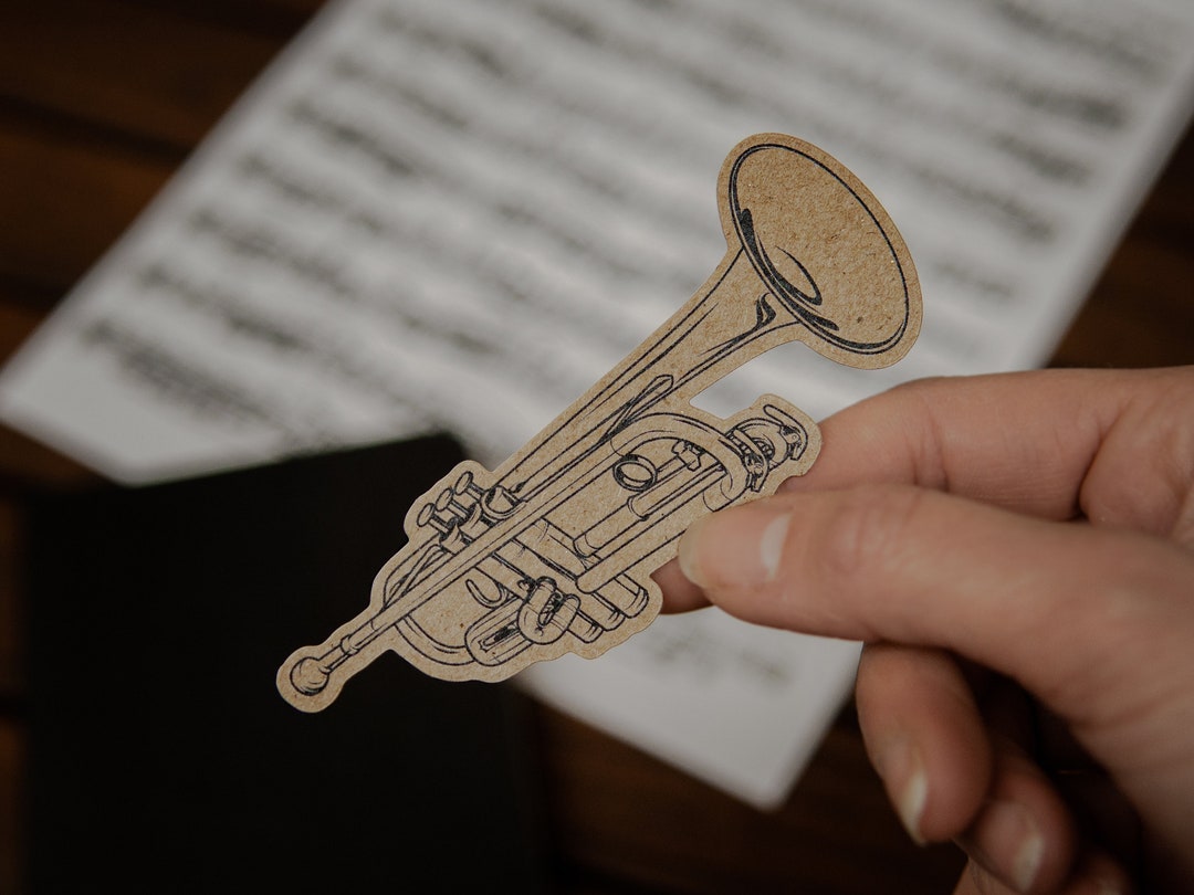 Silver Trumpet Sticker Trumpet Sticker - 100% Recycled Paper - Music Gift - Etsy