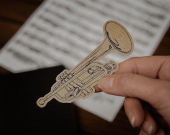 Trumpet Sticker - 100% Recycled Paper - Music Gift