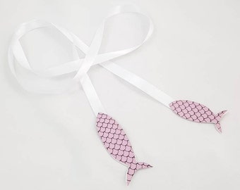 Ribbon Fish Pink Glitter Foil for School Cone Mermaid / Gift