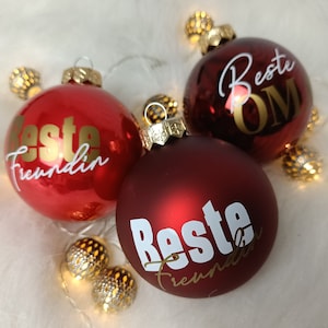 Weihnachtskugeln BESTE .. Freundin Tante ect. ... /Geschenk Weihnachten personalisiert Glaskugel /Christbaumkugel Wichtel Geschenk Bild 1