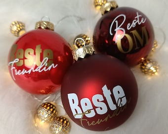 Weihnachtskugeln BESTE .. Freundin Tante ect. ... /Geschenk Weihnachten| personalisiert |Glaskugel /Christbaumkugel Wichtel Geschenk