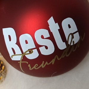 Weihnachtskugeln BESTE .. Freundin Tante ect. ... /Geschenk Weihnachten personalisiert Glaskugel /Christbaumkugel Wichtel Geschenk Design B
