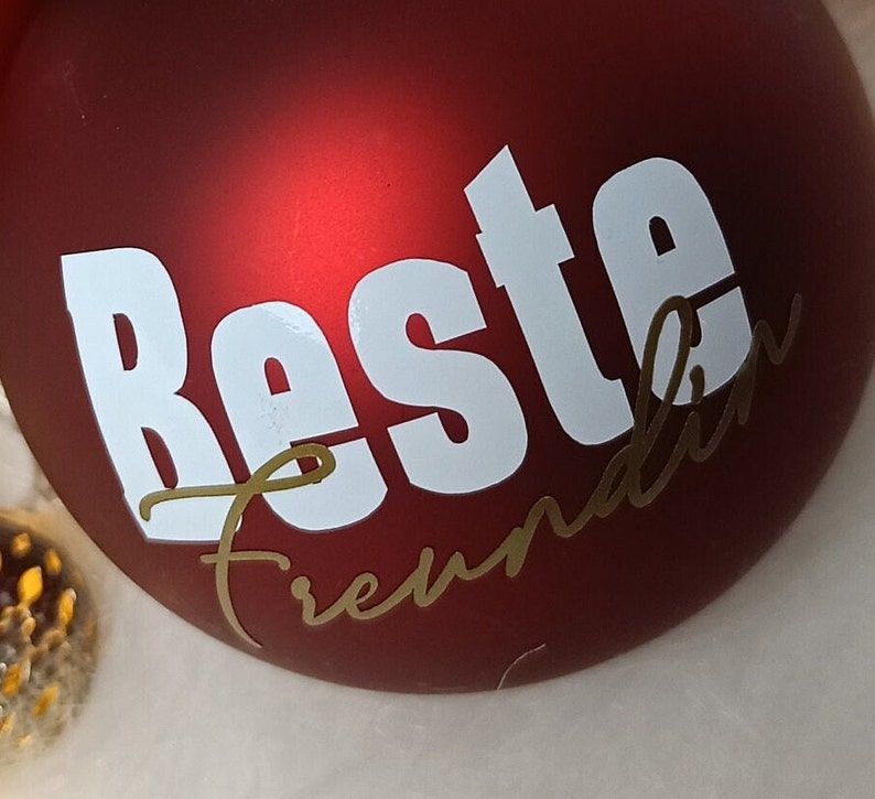 Weihnachtskugeln BESTE .. Freundin Tante ect. ... /Geschenk Weihnachten personalisiert Glaskugel /Christbaumkugel Wichtel Geschenk Design B