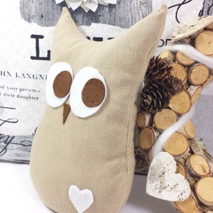 Eule Stoff Deko beige *Bauernhaus - Landhaus * SALE