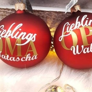 Weihnachtskugeln BESTE .. Freundin Tante ect. ... /Geschenk Weihnachten personalisiert Glaskugel /Christbaumkugel Wichtel Geschenk Bild 10