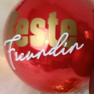 Weihnachtskugeln BESTE .. Freundin Tante ect. ... /Geschenk Weihnachten personalisiert Glaskugel /Christbaumkugel Wichtel Geschenk Design A