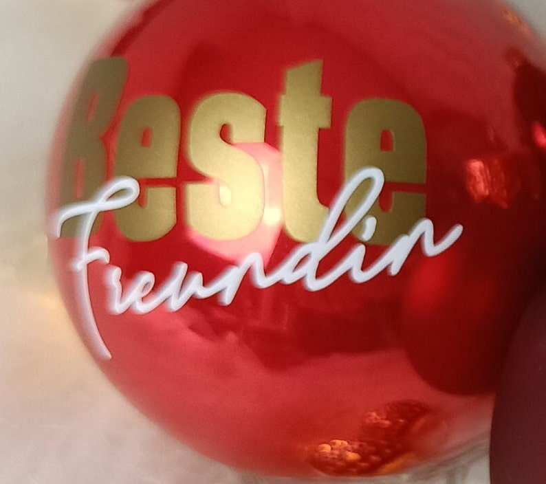 Weihnachtskugeln BESTE .. Freundin Tante ect. ... /Geschenk Weihnachten personalisiert Glaskugel /Christbaumkugel Wichtel Geschenk Design A