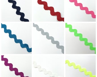 1 m rickrack 15 mm wide - wave ribbon - border - school cone - clothing -