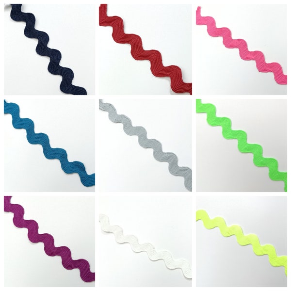 1 m rickrack 15 mm wide - wave ribbon - border - school cone - clothing -