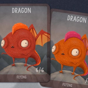 5 Dragon Tokens for Utvara Hellkite, Magic the Gathering, MTG - Double Sided