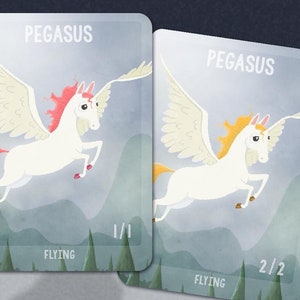 5 Pegasus Tokens for Magic the Gathering, MTG, double sided