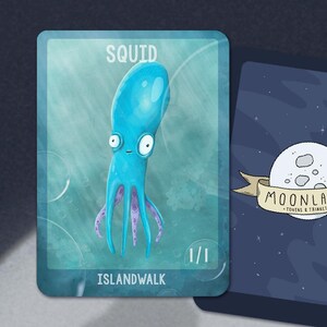 5 Squid Tokens for Chasm Skulker, Magic the Gathering, MTG
