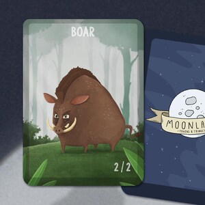 5 Boar Tokens for Curse of the Swine, Magic the Gathering