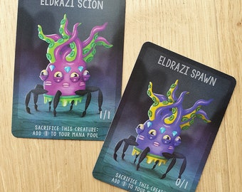 Eldrazi Scion and Spawn double sided custom Token for Magic the Gathering, MTG